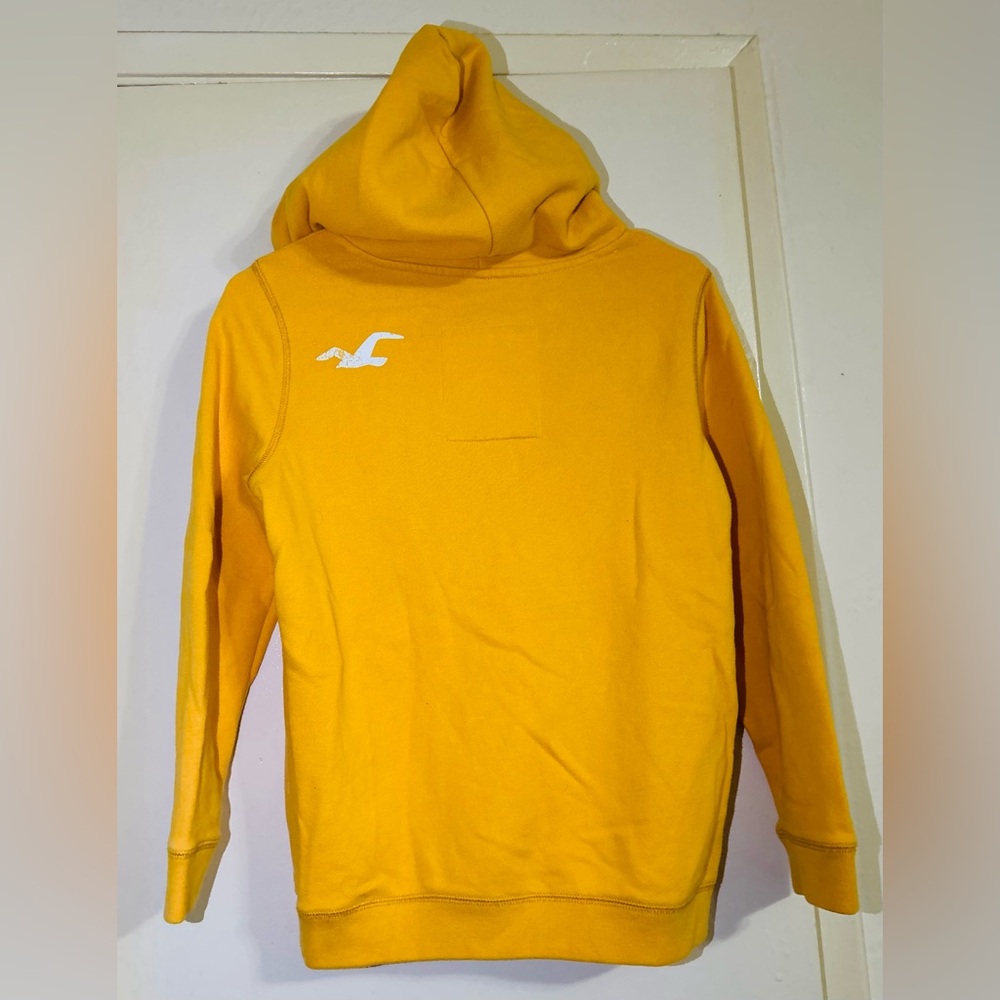Youth Hollister Mustard Yellow Hoodie with White Accents (L) - Picture 2 of 3